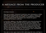 《最终幻想16》制作人致歉 新情报推迟至 2022 年春发布